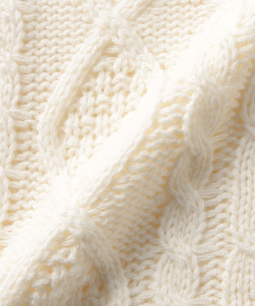 LOVETOXIC（ラブトキシック）の「ケーブルクルーネックベスト（ベスト・キッズ・モカ/アイボリー・S/L/M/SS）」の8枚目の写真