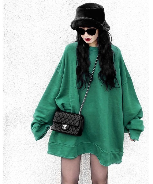 LVEU.（ラブユ.）の「Over damage sweat / オーバーダメージスウェット(Ai select)（スウェット・レディース・ブラック/グリーン・FREE）」の15枚目の写真