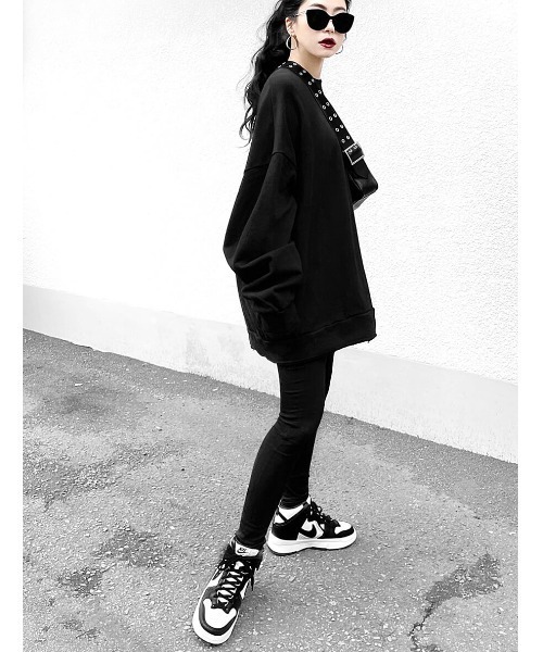 LVEU.（ラブユ.）の「Over damage sweat / オーバーダメージスウェット(Ai select)（スウェット・レディース・ブラック/グリーン・FREE）」の6枚目の写真