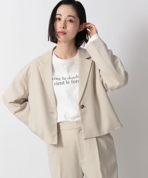 LOWRYS FARM | ＬＡＮＡＴＥＣ機能ショートジャケット(テーラードジャケット)