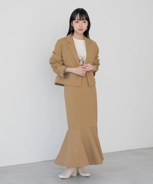 LOWRYS FARM（ローリーズファーム）の「ＬＡＮＡＴＥＣショートジャケット（テーラードジャケット・レディース・アイボリー/ブラウン/ベージュ系その他/グリーン系その他・FREE）」の5枚目の写真