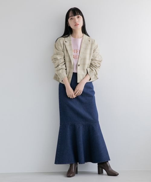 LOWRYS FARM（ローリーズファーム）の「ＬＡＮＡＴＥＣショートジャケット（テーラードジャケット・レディース・アイボリー/ブラウン/ベージュ系その他/グリーン系その他・FREE）」の8枚目の写真