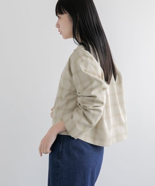 LOWRYS FARM（ローリーズファーム）の「ＬＡＮＡＴＥＣショートジャケット（テーラードジャケット・レディース・アイボリー/ブラウン/ベージュ系その他/グリーン系その他・FREE）」の9枚目の写真