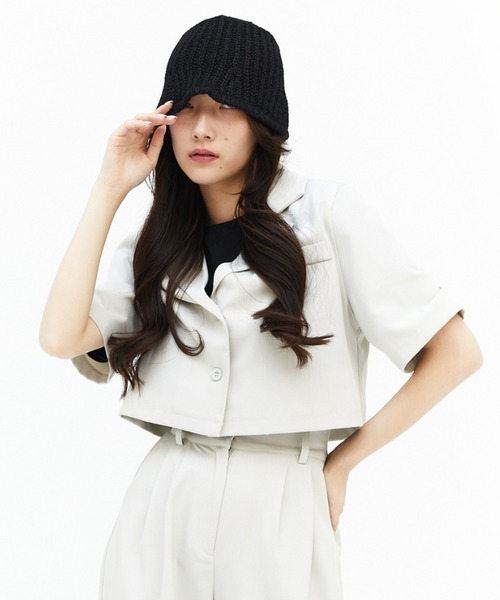 17HR（セブンティーンアワーズ）の「ショート丈半袖開襟シャツ（シャツ/ブラウス・レディース・ブラック/オフホワイト/ブルー・FREE）」の12枚目の写真