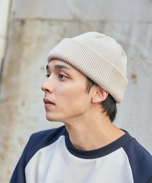 WEGO（ウィゴー）の「WEGO/ヘビーウェイトニットキャップ（ニットキャップ/ビーニー・メンズ・アイボリー/ブラック・FREE）」の2枚目の写真