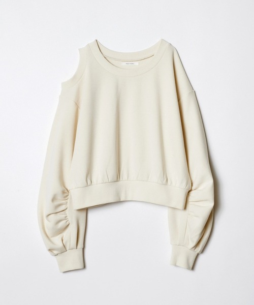 REDYAZEL（レディアゼル）の「オープンショルダーダンボールプルオーバー（Tシャツ/カットソー・レディース・オフホワイト/グリーン/ネイビー・FREE）」の2枚目の写真