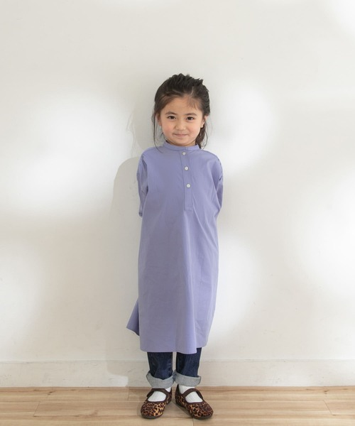 URBAN RESEARCH DOORS（アーバンリサーチドアーズ）の「『親子リンク』バンドカラーギャザーシャツワンピース(KIDS)（ワンピース・キッズ・ライトブルー/ストライプ・120/105/135）」の10枚目の写真
