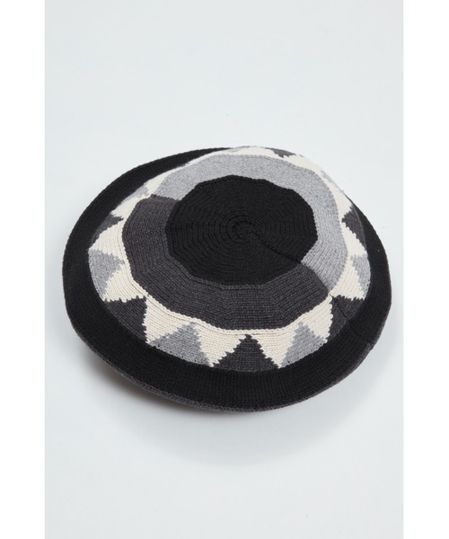 AlexanderLeeChang(アレキサンダーリーチャン)の「AlexanderLeeChang/アレキサンダーリーチャン 5050 TAM 22 ニットタム サマーニットキャップ(ニットキャップ/ビーニー・メンズ・ブラック/イエロー/ナチュラル・ONE SIZE)」の3枚目の写真