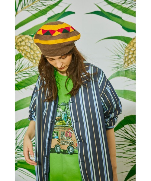 AlexanderLeeChang(アレキサンダーリーチャン)の「AlexanderLeeChang/アレキサンダーリーチャン 5050 TAM 22 ニットタム サマーニットキャップ(ニットキャップ/ビーニー・メンズ・ブラック/イエロー/ナチュラル・ONE SIZE)」の14枚目の写真