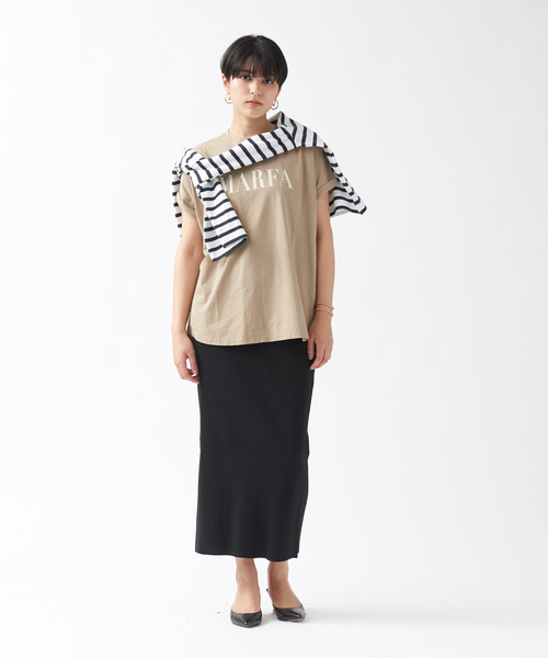 MICA & DEAL MARFA ロゴ Tシャツ ベージュ 半袖 MICA＆DEAL】別注MARFAロゴTシャツ（Tシャツ/カットソー