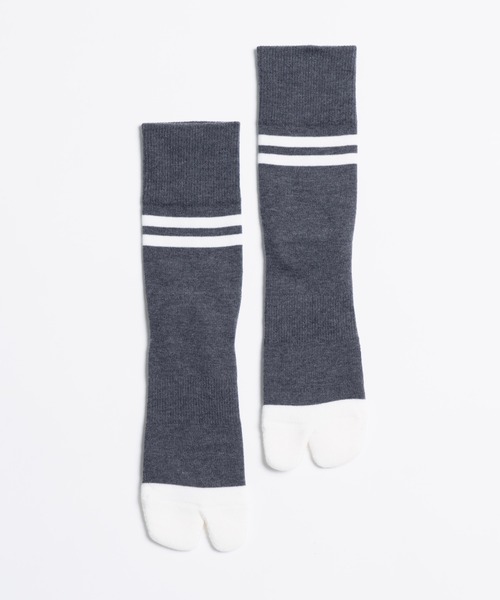 C.E.L.STORE(セルストア)の「NODAL / ノーダル 90S LINE SOCKS(ソックス/靴下・メンズ・マルチ/オレンジ/チャコールグレー/グリーン/ホワイト×ネイビー/ブルー・LARGE)」の3枚目の写真