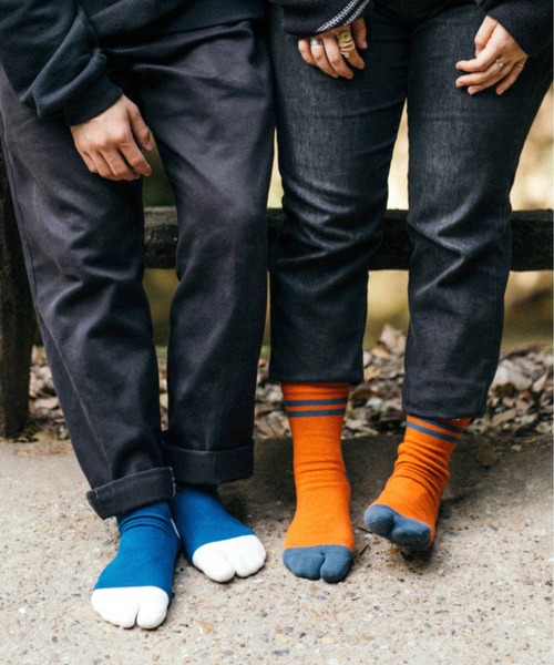 C.E.L.STORE(セルストア)の「NODAL / ノーダル 90S LINE SOCKS(ソックス/靴下・メンズ・マルチ/オレンジ/チャコールグレー/グリーン/ホワイト×ネイビー/ブルー・LARGE)」の17枚目の写真