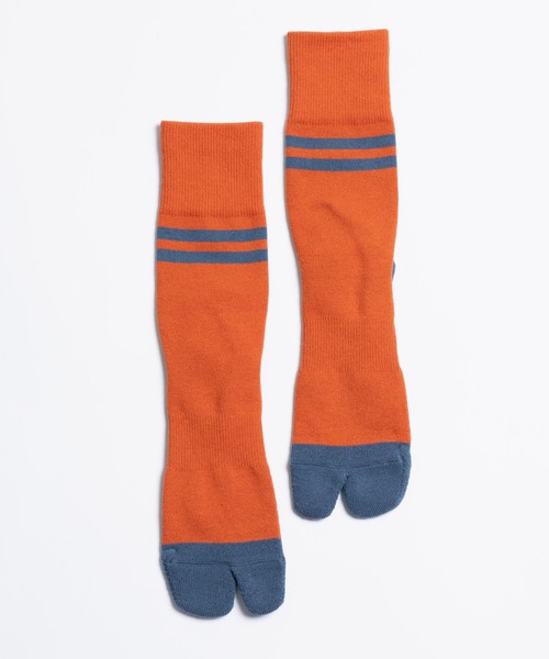 C.E.L.STORE(セルストア)の「NODAL / ノーダル 90S LINE SOCKS(ソックス/靴下・メンズ・マルチ/オレンジ/チャコールグレー/グリーン/ホワイト×ネイビー/ブルー・LARGE)」の18枚目の写真
