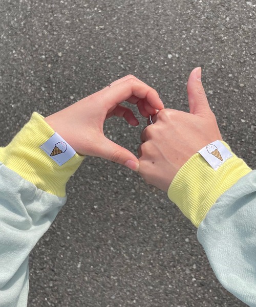 PairPair(ペアペア)の「ピスネームアソートリンガーロンT(ユニセックス)(Tシャツ/カットソー・レディース・オフホワイト/サックスブルー/ミント/ホワイト系その他・FREE)」の1枚目の写真