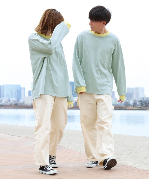 PairPair(ペアペア)の「ピスネームアソートリンガーロンT(ユニセックス)(Tシャツ/カットソー・レディース・オフホワイト/サックスブルー/ミント/ホワイト系その他・FREE)」の10枚目の写真
