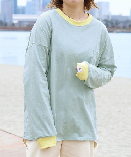 PairPair(ペアペア)の「ピスネームアソートリンガーロンT(ユニセックス)(Tシャツ/カットソー・レディース・オフホワイト/サックスブルー/ミント/ホワイト系その他・FREE)」の12枚目の写真