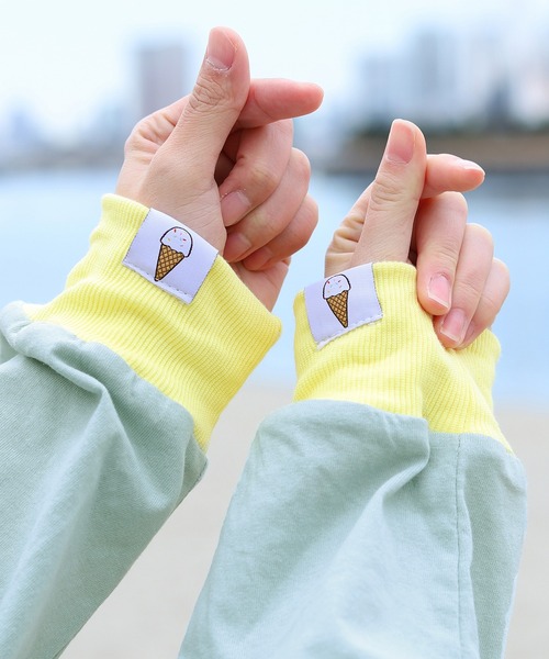 PairPair(ペアペア)の「ピスネームアソートリンガーロンT(ユニセックス)(Tシャツ/カットソー・レディース・オフホワイト/サックスブルー/ミント/ホワイト系その他・FREE)」の6枚目の写真