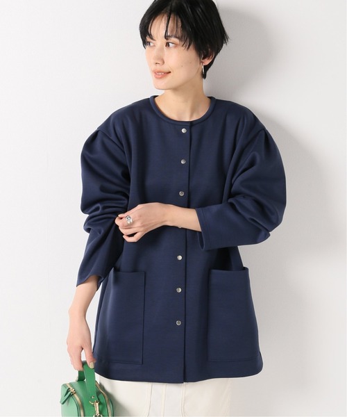 IENA 袖タックダンボールスナップカーディガン IENA（イエナ）の「袖タックダンボールスナップカーディガン