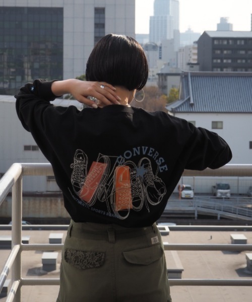 CONVERSE(コンバース)の「【CONVERSE ALLSTAR】バックプリントロンTee(Tシャツ/カットソー・レディース・ホワイト系/ホワイト系1/ブラック系/ブラック系1・M)」の4枚目の写真