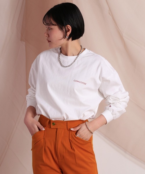 CONVERSE(コンバース)の「【CONVERSE ALLSTAR】バックプリントロンTee(Tシャツ/カットソー・レディース・ホワイト系/ホワイト系1/ブラック系/ブラック系1・M)」の7枚目の写真