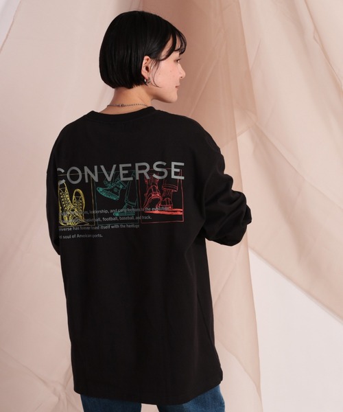 CONVERSE(コンバース)の「【CONVERSE ALLSTAR】バックプリントロンTee(Tシャツ/カットソー・レディース・ホワイト系/ホワイト系1/ブラック系/ブラック系1・M)」の16枚目の写真
