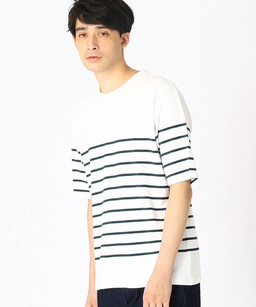 COMME CA ISM(コムサイズム)の「パネルボーダー Tシャツ(Tシャツ/カットソー・メンズ・ブラック/ネイビー/グリーン・MEDIUM/LARGE)」の3枚目の写真