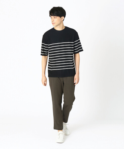 COMME CA ISM(コムサイズム)の「パネルボーダー Tシャツ(Tシャツ/カットソー・メンズ・ブラック/ネイビー/グリーン・MEDIUM/LARGE)」の4枚目の写真