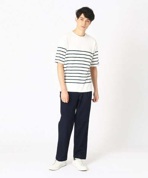 COMME CA ISM(コムサイズム)の「パネルボーダー Tシャツ(Tシャツ/カットソー・メンズ・ブラック/ネイビー/グリーン・MEDIUM/LARGE)」の6枚目の写真