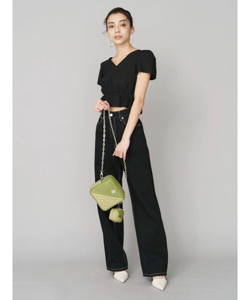 EVRIS（エヴリス）の「【WEB限定】オーストリッチチェーンミニBAG（ショルダーバッグ・レディース・ブラック/ブラウン/グリーン・FREE）」の6枚目の写真