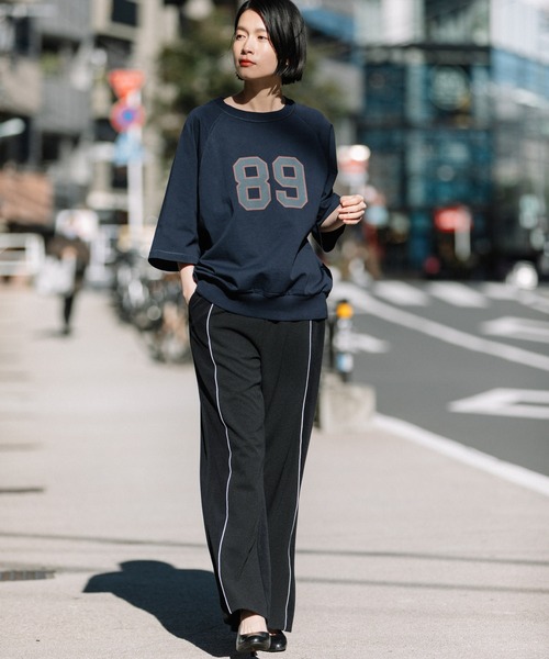 Munich（ミューニック）の「40/2ジャージプリントスウェットプルオーバー（Tシャツ/カットソー・レディース・ホワイト/ネイビー/グリーン・FREE）」の4枚目の写真