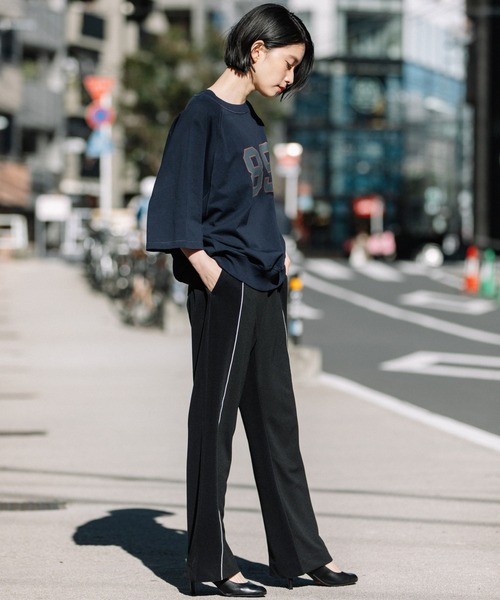 Munich（ミューニック）の「40/2ジャージプリントスウェットプルオーバー（Tシャツ/カットソー・レディース・ホワイト/ネイビー/グリーン・FREE）」の5枚目の写真