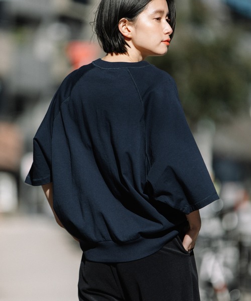 Munich（ミューニック）の「40/2ジャージプリントスウェットプルオーバー（Tシャツ/カットソー・レディース・ホワイト/ネイビー/グリーン・FREE）」の9枚目の写真