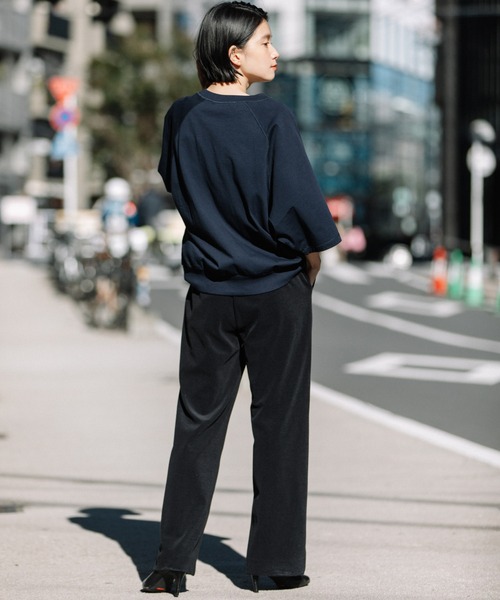 Munich（ミューニック）の「40/2ジャージプリントスウェットプルオーバー（Tシャツ/カットソー・レディース・ホワイト/ネイビー/グリーン・FREE）」の6枚目の写真