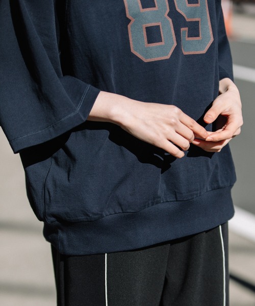 Munich（ミューニック）の「40/2ジャージプリントスウェットプルオーバー（Tシャツ/カットソー・レディース・ホワイト/ネイビー/グリーン・FREE）」の13枚目の写真