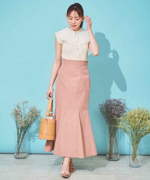 NOELA（ノエラ）の「プリーツカラーリブニット（ニット/セーター・レディース・ブラック/オフホワイト/ベージュ・フリー）」の7枚目の写真