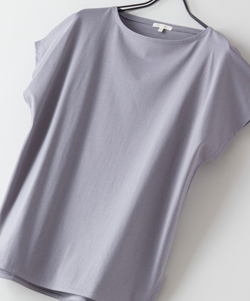 fort point（フォーポイント）の「【FORT POINT/フォートポイント】フレンチスリーブスリット入りTシャツ（Tシャツ/カットソー・レディース・ホワイト/チャコールグレー/ブラック/グレー/サックスブルー/ミント/ピンク系その他/オレンジ系その他/ダークベージュ・MEDIUM/LARGE）」の5枚目の写真