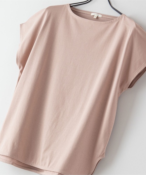 fort point（フォーポイント）の「【FORT POINT/フォートポイント】フレンチスリーブスリット入りTシャツ（Tシャツ/カットソー・レディース・ホワイト/チャコールグレー/ブラック/グレー/サックスブルー/ミント/ピンク系その他/オレンジ系その他/ダークベージュ・MEDIUM/LARGE）」の6枚目の写真