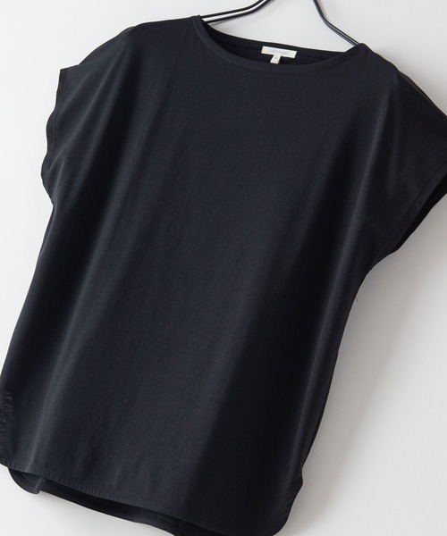 fort point（フォーポイント）の「【FORT POINT/フォートポイント】フレンチスリーブスリット入りTシャツ（Tシャツ/カットソー・レディース・ホワイト/チャコールグレー/ブラック/グレー/サックスブルー/ミント/ピンク系その他/オレンジ系その他/ダークベージュ・MEDIUM/LARGE）」の3枚目の写真