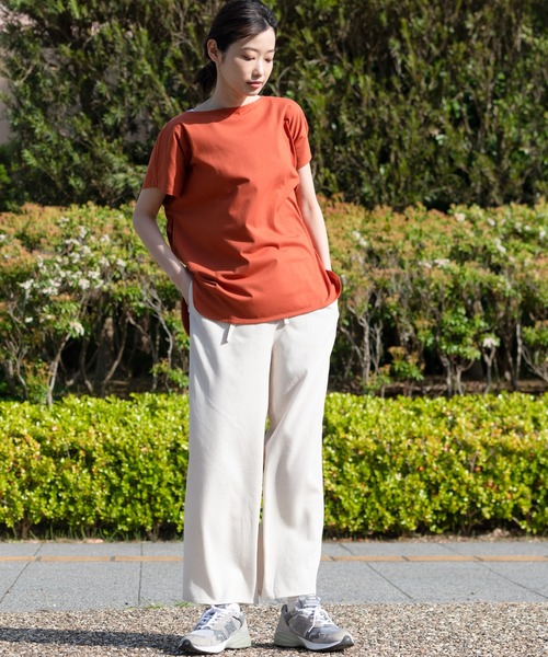 fort point（フォーポイント）の「【FORT POINT/フォートポイント】フレンチスリーブスリット入りTシャツ（Tシャツ/カットソー・レディース・ホワイト/チャコールグレー/ブラック/グレー/サックスブルー/ミント/ピンク系その他/オレンジ系その他/ダークベージュ・MEDIUM/LARGE）」の16枚目の写真