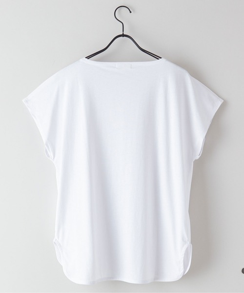 fort point（フォーポイント）の「【FORT POINT/フォートポイント】フレンチスリーブスリット入りTシャツ（Tシャツ/カットソー・レディース・ホワイト/チャコールグレー/ブラック/グレー/サックスブルー/ミント/ピンク系その他/オレンジ系その他/ダークベージュ・MEDIUM/LARGE）」の13枚目の写真