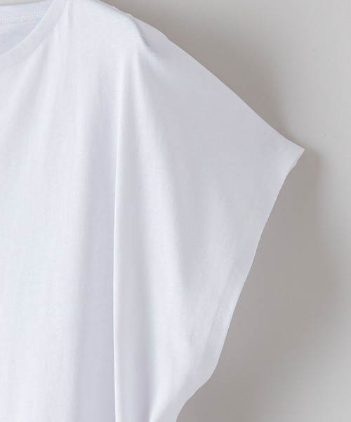 fort point（フォーポイント）の「【FORT POINT/フォートポイント】フレンチスリーブスリット入りTシャツ（Tシャツ/カットソー・レディース・ホワイト/チャコールグレー/ブラック/グレー/サックスブルー/ミント/ピンク系その他/オレンジ系その他/ダークベージュ・MEDIUM/LARGE）」の10枚目の写真