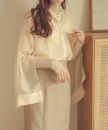 Ambre Neige | 袖スリットシアーシャツ／【WEB/EC限定商品】(シャツ/ブラウス)