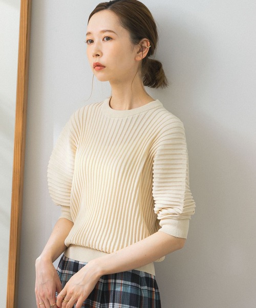 URBAN RESEARCH ROSSO（アーバンリサーチロッソ）の「ホールリブニット（ニット/セーター・レディース・ホワイト系その他/グレー系その他/グリーン系その他・FREE）」の2枚目の写真