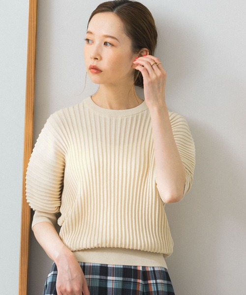 URBAN RESEARCH ROSSO（アーバンリサーチロッソ）の「ホールリブニット（ニット/セーター・レディース・ホワイト系その他/グレー系その他/グリーン系その他・FREE）」の8枚目の写真