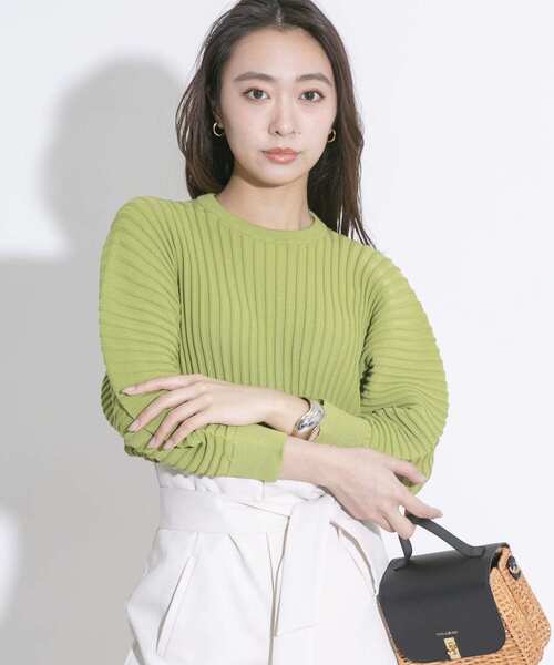 URBAN RESEARCH ROSSO（アーバンリサーチロッソ）の「ホールリブニット（ニット/セーター・レディース・ホワイト系その他/グレー系その他/グリーン系その他・FREE）」の9枚目の写真