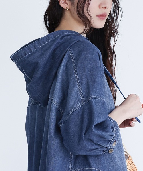 somari imagination（ソマリ イマジネーション）の「『デニムフード6分袖ワンピース』（ワンピース・レディース・サックスブルー/ブルー・FREE）」の17枚目の写真