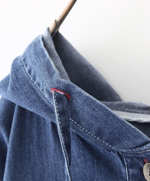 somari imagination（ソマリ イマジネーション）の「『デニムフード6分袖ワンピース』（ワンピース・レディース・サックスブルー/ブルー・FREE）」の11枚目の写真