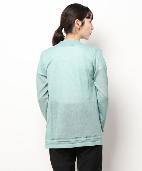 BELLUNA PLUS(ベルーナ)の「杢調トッパー編地切替カーディガン(カーディガン/ボレロ・レディース・アイボリー/杢グレー/グリーン系その他/ネイビー・MEDIUM/LARGE/X-LARGE)」の16枚目の写真
