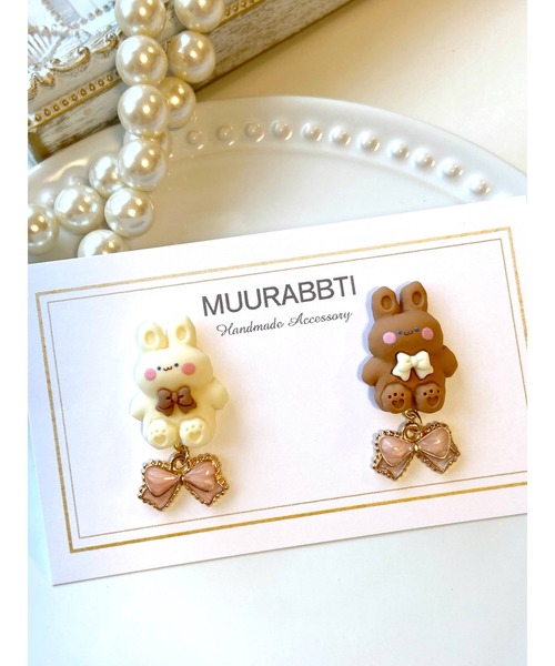 ウサギ　レジンヘアクリップ　黒耳　ハート ひまうい様お取り置き 2⁄4まで 試作 レジンヘアゴム 金魚 六角形