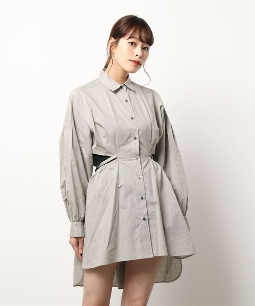 ブラウス シャツ casa fline/バックオープンボリュームシャツ レディース CASA FLINE（カーサフライン）の「(CASA FLINE)バックオープン